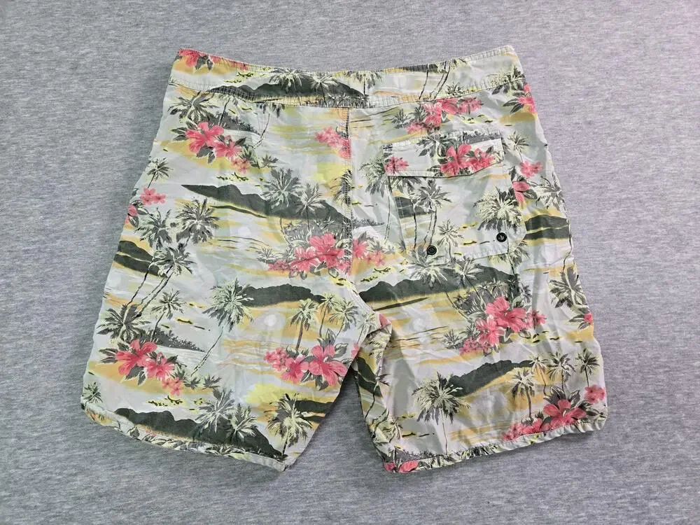 Hurley Board Shorts Mens 36 Multicolor Tropical Floral Swim Trunks Drawstring